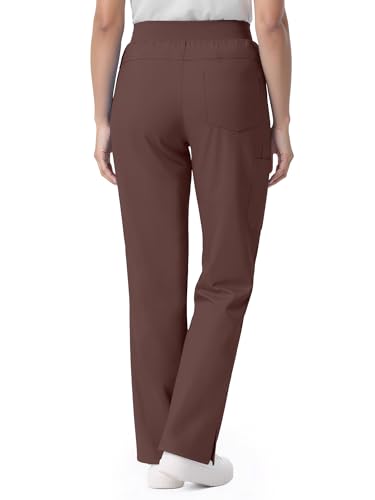 Image of Scrub Pants for Women - Straight Leg Medical Scrub Pants with 6 Pockets - Drawstring Soft Stretch Women Scrub Pant