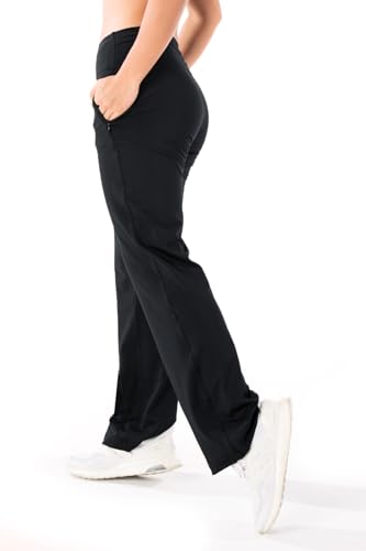 Yogipace,Zip Pockets,Women's Petite/Regular/Tall UPF 50+ Wide Leg Travel Pants Casual Pant3