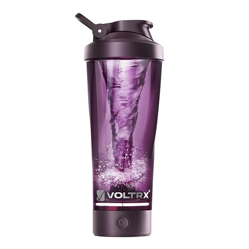 VOLTRX Premium Electric Protein Shaker Bottle, Made with Tritan - BPA Free - 24 oz Vortex Portable Mixer Cup/USB C Rechargeable Shaker Cups for Protein Shakes