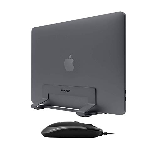 Macally USB C Wired Mouse and an Adjustable Vertical Laptop Stand, Specially Designed for MacBook
