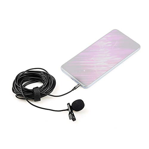 Microfone de lapela profissional omnidirecional com clipe Microfone Comprimento do cabo 6M com adapt