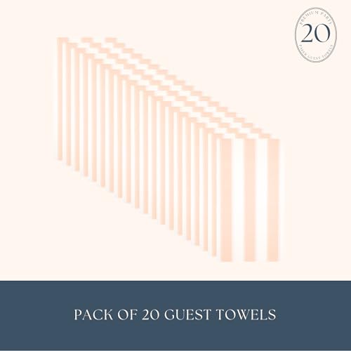 Image of Bonjour Fete Peach Cabana Stripe Paper Guest Towels | Disposable, 3-Ply Napkins | Premium Party Supplies & Decor | Holidays, Kids Themed Birthday Parties., Girl | Pack of 20, 4.25 inch x 7.75 inch