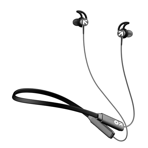 Image of GOBOULT EQCharge Bluetooth Earphones with 32H Playtime, Zen ENC Mic, Dual Device Connectivity, Type C Fast Charging, 14.2mm Bass Driver, Made in India (Jet Black)
