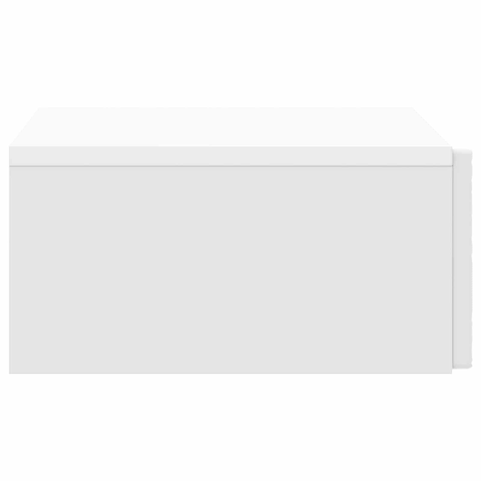 Consolle da parete con cassetto, bianco lucido, 59 x 34,5 x 17 cm, comodino sospeso in legno, moderno tavolo da parete salvaspazio per soggiorno, corridoio e camera da letto