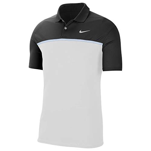 Nike Men s Nike Dri-fit Victory Color-block Polo, Black White Sky Grey White, XX-Large
