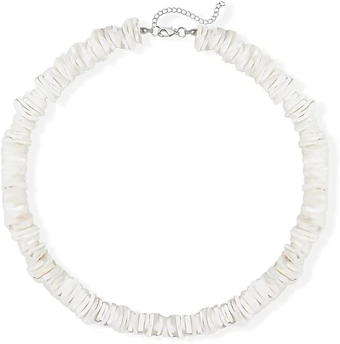 Mens white puka shell necklace Clearance