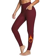 BALEAF Women's Fleece Lined Faux Leather Leggings with Pockets, Warm Ultra Soft High Waisted Yoga...