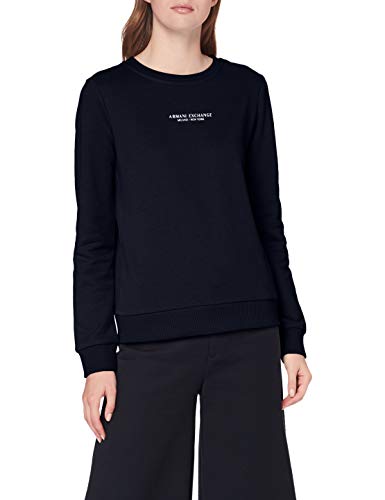 A|X Armani Exchange Women's Mini Logo Zip-Up Hoodie Sweatshirt, Navy, X-Small