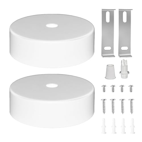 DAGORD 2 Piezas Rosetón Lampara Techo Blanco 80 x 25 mm Metálico Rosetón para Lampara de Techo Embellecedor de Lámparas Accesorios para Montaje de Lámparas Blanco