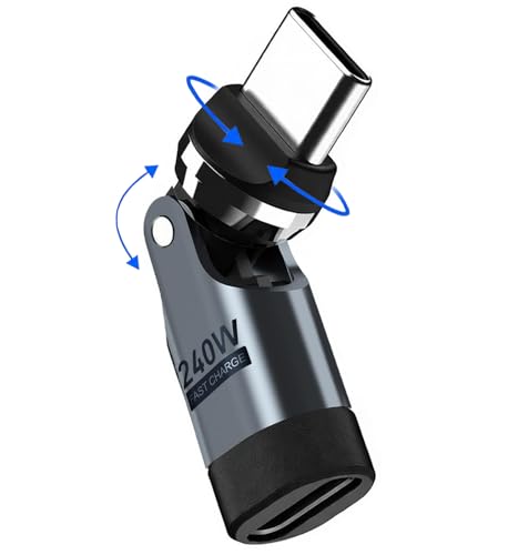 Adaptadores USB C a C de ángulo giratorio de 180 grados ideales para jugar con el teléfono en el sofá