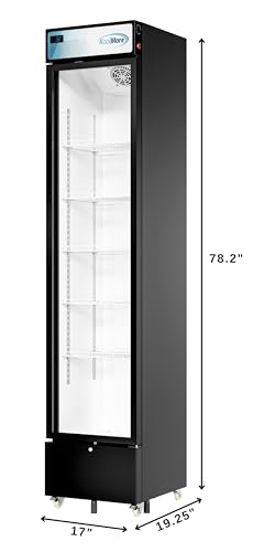 Image of KoolMore 17 in. Slim Commercial Merchandiser Display Refrigerator 7 Cu. Ft. in Black, ETL Listed (KM-MDR-17S)