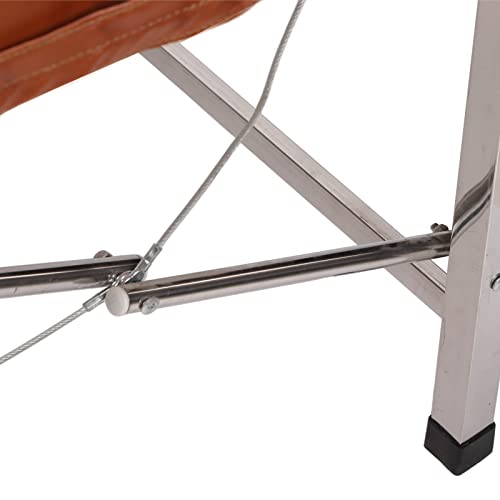 Table de massage en acier inoxydable et cuir PU souple marron - 8