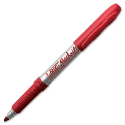 BICBICGPM11RD Mark-it Permanent Marker, Red, 1 Dozen America