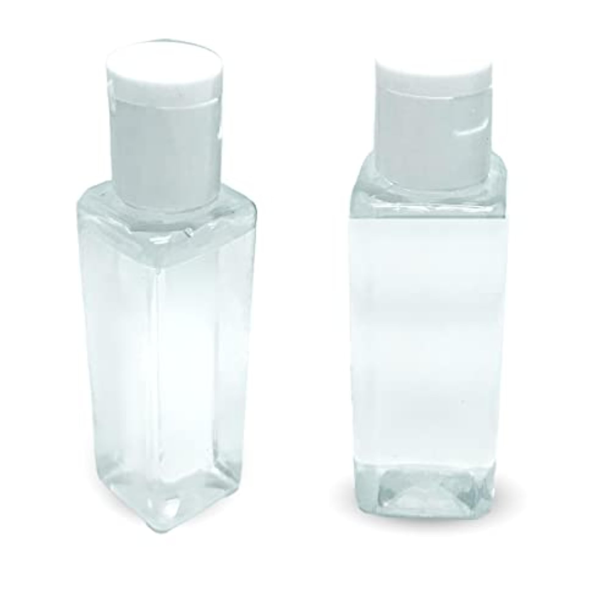 Square Refillable Empty Transparent Plastic Bottles, Pack of 4