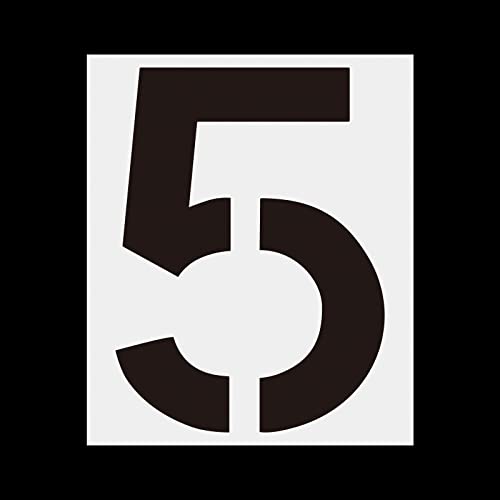 18 Inch Number Letter Stencil 26 Alphabet and 10 Number Stencil Reusable Painting Number Templates for Cake Stencil Address Number Painting Stencils Templates (Number 5)