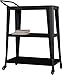 3-Tier Industrial Dining Cart Sturdy All-Metal Frame with Long-Lasting Paint Swivel Wheels and Handle Mobile Kitchen Party Serving Cart Practical(Black)