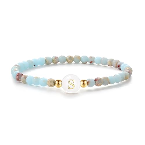Bracelets for Teen Girls Initial Bracelet Colorful Beaded Boho Stretch Bracelets for Women Gold Letter Beaded Bracelet Summer Jewelry Gift for Her Wom