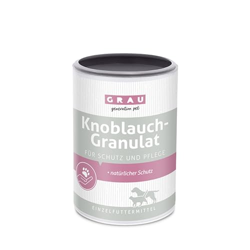 GRAU - das Original - 100% reines Knoblauchgranulat, natürlicher Schutz gegen äußere Einflüsse, unterstützt den Organismus, 1er Pack (1 x 400 g), Einzelfuttermittel für Hunde & Katzen