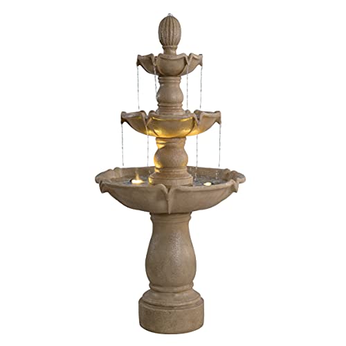 Kenroy Home 51012Sndst Plantation Floor Fountain With Sandstone Finish, Classic Style, 62" Height, 30" Width, 30" Depth #TOP20