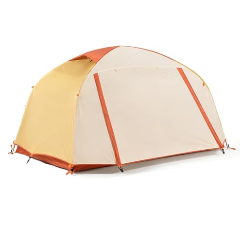 Carpa de Camping de Doble Capa, Carpas Desmontable, Carpa Ligera para Todas Las Estaciones, para Alpinismo, Senderismo, Ciclismo Y Conducción Autónoma(Yellow)