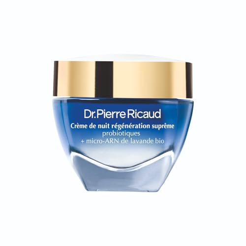 Dr Pierre Ricaud Crème de Nuit Régénération Suprême - Crème pour le Visage aux Probiotiques et Micro-ARN de Lavande Bio - Soin du Visage pour Femme - Crème Anti-Age pour le Visage - 40ml (Collector)