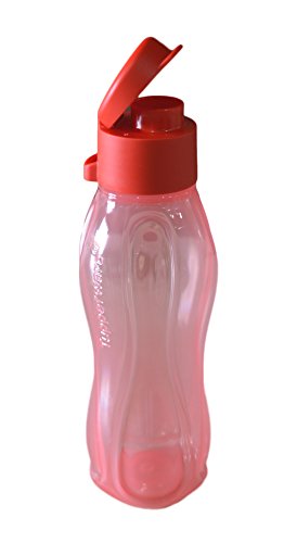 Image of Tupperware Aquasafe Plastic Bottle Set with Fliptop, 310ml, Set of 4, Multicolour
