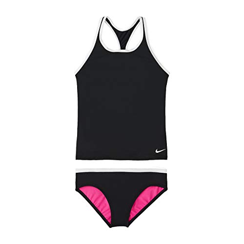 Nike Girl's Solid Racerback Tankini (Little Kids/Big Kids) Black Xs (6X Little Kids) #TOP20