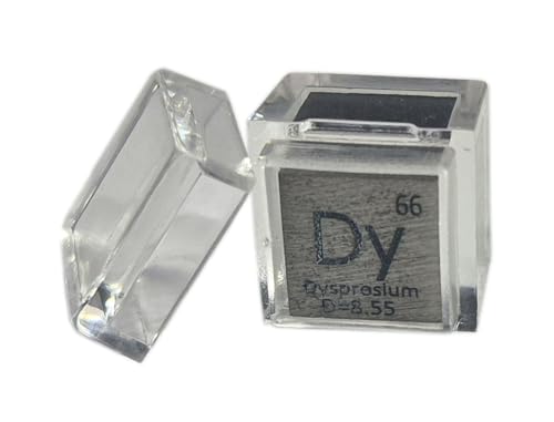 Image of 0.39 inch 10mm Dysprosium Metal Cube Dy up to 99.99% Pure Periodic Table Element Engraved Density Collection Science Education Display Block Cube + Acrylic Case Box - 1PC