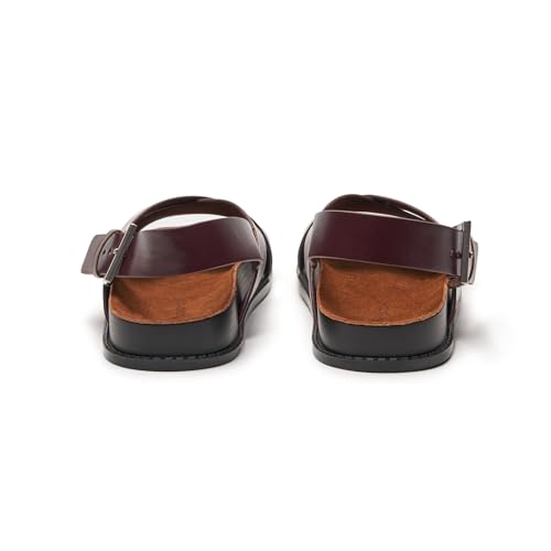 Image of C.Paravano Women Sandals | Women's Slide Sandals | Comfortable Dressy Flat Sandals | Sandals with Arch Support | Adjustable Buckle Slip On