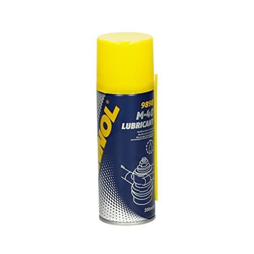 MANNOL 9898 M-40 Lubricant Kriechöl 200ml, löst schnell festsitzenden Rost/schwergängige Bauteile, Multifunktion/Kriechöl Universalöl Rostlöser Schmiermittel Spraydose Kontaktspray Korrosionsschutz