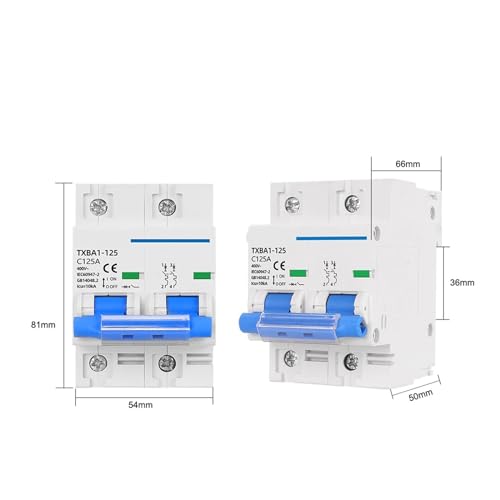Mini disyuntor de 10KA contra cortocircuitos con interruptor magnetotérmico 2P 100A automático 6