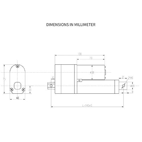 Tsiny Linear Actuator Motor With Potentiometer Feedback 12Vdc Stroke 50Mm 2Inch 750N #TOP6