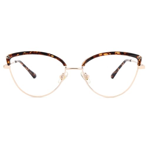 Image of Zeelool Cat Eye Blue Light Blocking Glasses Metal Frame for Women ZJGX672183