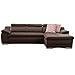Produktbild CAVADORE Ecksofa Aniamo mit XL-Longchair rechts , Inkl. verstellbarer Kopfteile und Wellenunterfederung , Sitzecke für Wohnzimmer in Kunstleder , 270 x 80 x 165 , Kunstleder braun