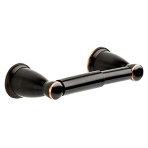 Franklin Brass Kinla (1-Pack) Toilet Paper Holder Oil Rubbed Bronze Tissue Roll Holder for Bathroom Organization and Storage Spring-Loaded Toilet Tissue Holder Wall Bathroom Accessories KIN50-OB1
