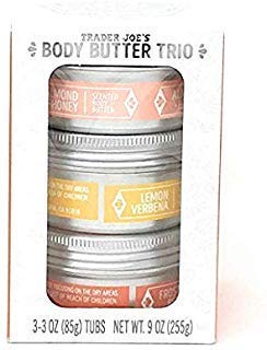 Trader Joe's - Body Butter Trio: Almond + Honey, Lemon Verbena, Frosted Berry NET WT. 9 OZ(3-3OZ Tubs)