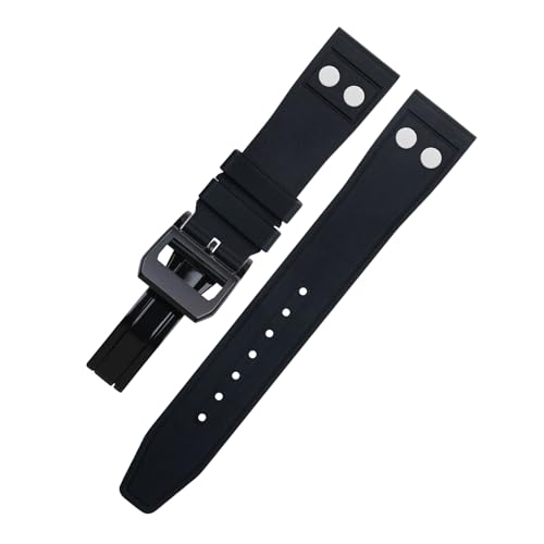 Sangle de montre fluororubber 21 mm souple et résistante avec rivet