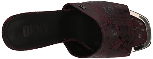 Dkny Women's Open Leather Square Toe Sandal Heeled, Bordeaux, 7.5 #TOP4