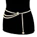 Pirate Waist Chain Gold Chain Belt for Dress Women Coin Pearl Sunflower Waist Chain Beach Belly Body Chains Gold Pirate Accessories Fashion Waist Jewelry (A-Gold)