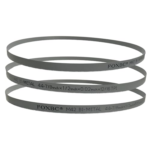 FOXBC 44-7/8-inch Bandsaw Blades 12/16 TPI 44-7/8 x 1/2 x .020 12/16 TPI Replacement for DeWalt Milwaukee Portable Band Saw 3-Pack