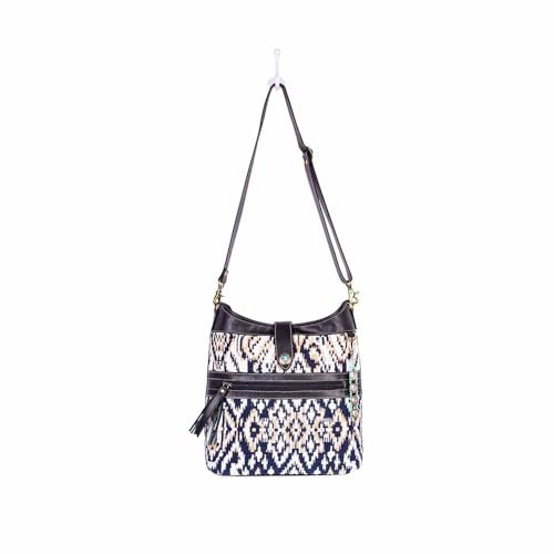 Myra Bag Shoulder Bag for Women - Western Upcycled Canvas & Leather Crossbody Bag Ebony4