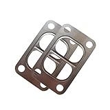 2Pack YCHIMAN Turbo Gasket T3 T34 T35 T38 Twin Entry Divided Turbin Inlet Turbocharger Divided Flange Oil Inlet 304 Stainless Steel