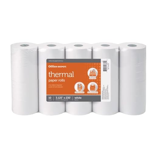 Office Depot Thermal Paper Rolls, 3 1/8in. x 230ft., White, Pack Of 10, 109282