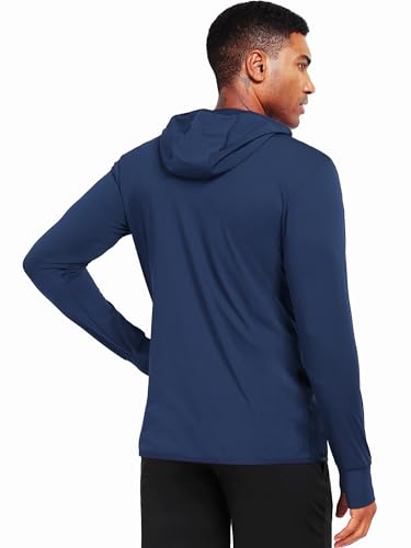 Image of NELEUS Men's Workout Fishing Shirts UPF 50+ Light Jacket Full Zip Sun Protection Long Sleeve Hoodie for Men Hiking