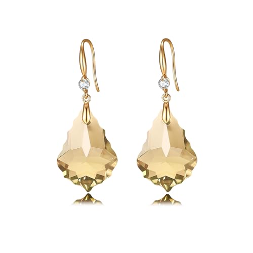 Boucles d'oreilles crochets hypoallergéniques en cristal pour oreilles sensibles