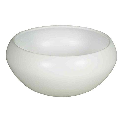 innaGLAS Coupe de Fleurs en céramique, Blanc Mat, 10,5cm, Ø20,5cm - Pot Fleurs/Pot céramique