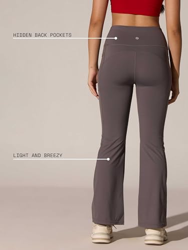 Image of CAVA Women's All Day Flex Flare Pants | High-Waist Flared Yoga Pants with Wide Waistband, 3 Pockets & Anti-Camel Toe | Stretchy, Flattering Activewear for Work & Everyday Wear