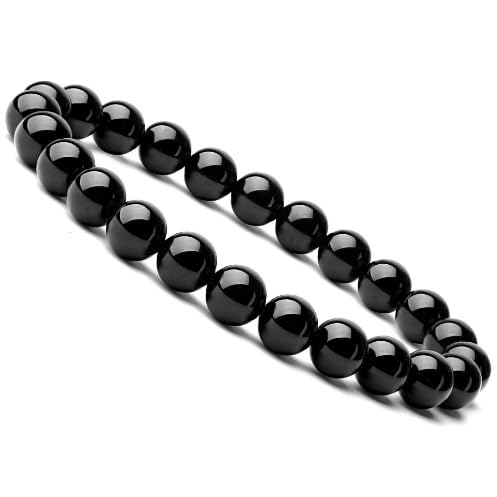 Ruvan Obsidiana, Pulsera Turmalina De Piedras Preciosas, Pulsera De Piedra Natural Negra