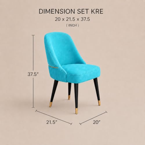 Image of WOODEN SPACE 4 Seater Wooden Dining Table Set | Urban Marble Top Dining Table with Chairs for Dining Room & Kitchen (Modern Grand Aura Sky Blue) (42 x 42 x 30 inch)