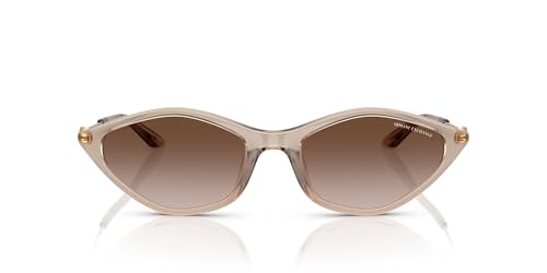 Armani Exchange Women's Ax4152su Universal Fit Oval Sunglasses, Opal Light Beige/Gradient Brown, 55 mm